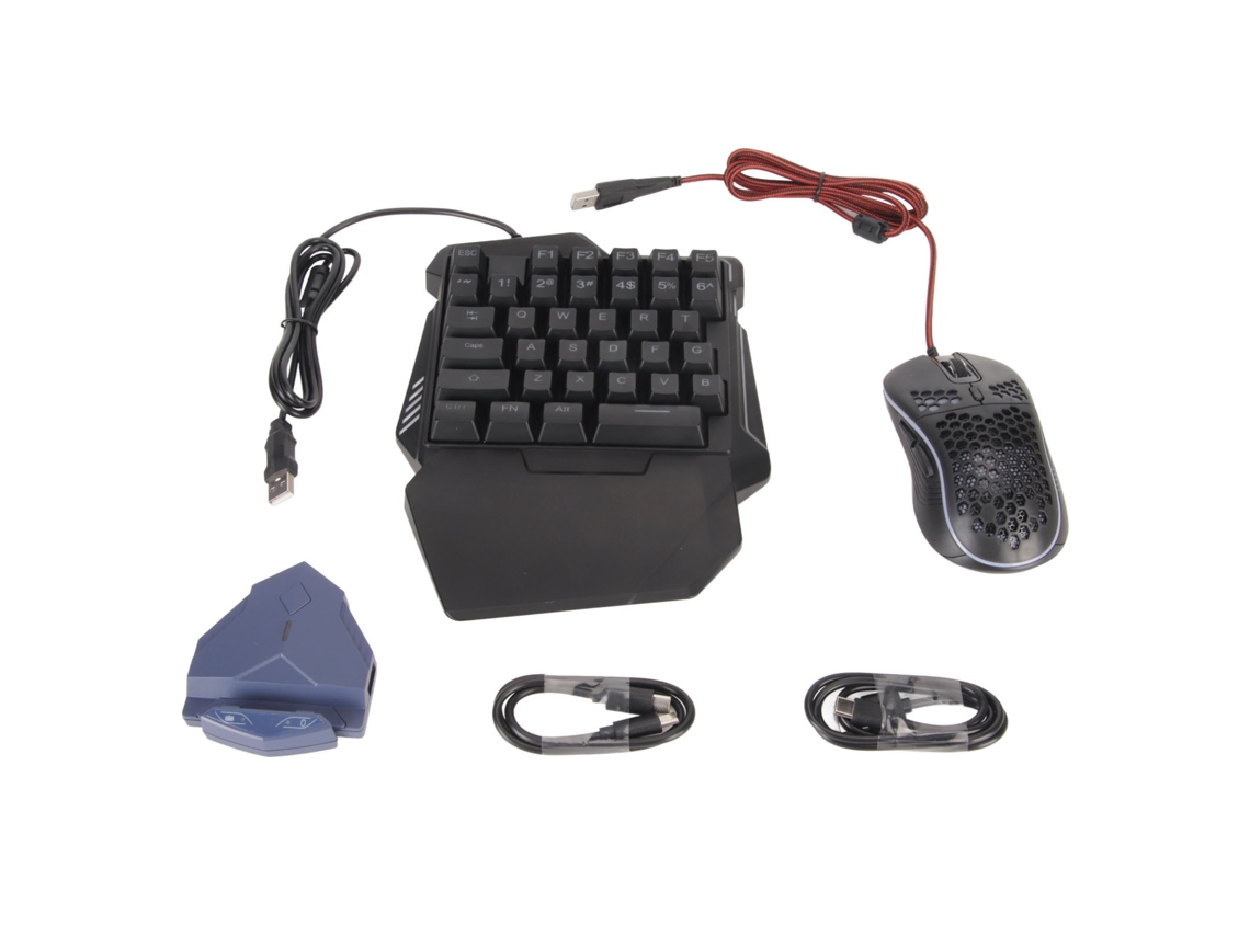 Conjunto De Teclado Y Mouse Convertidor Programable Silencioso Adaptación De Juegos Móviles