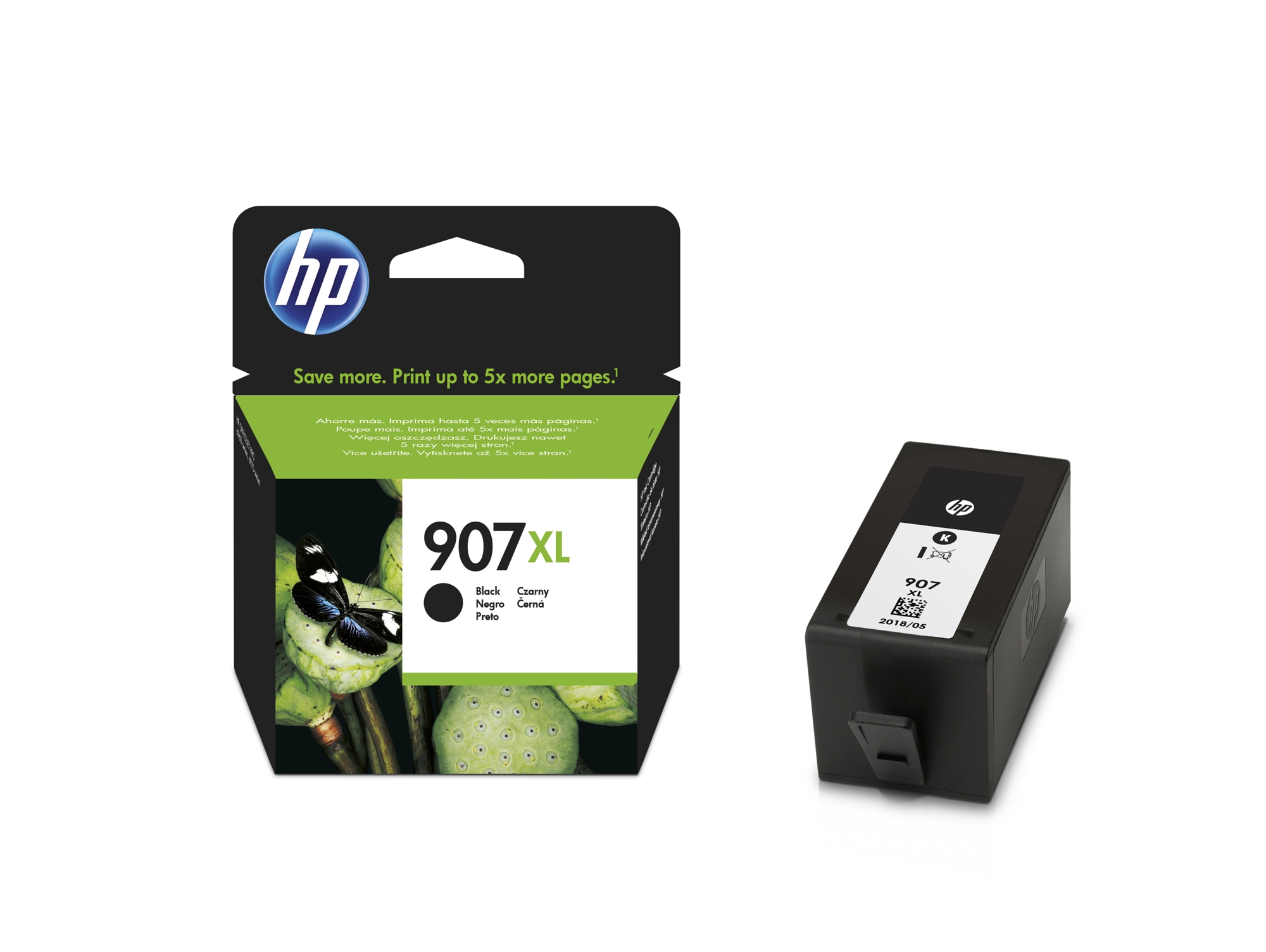 Cartucho de tinta HP 907XL negro original (T6M19AE)