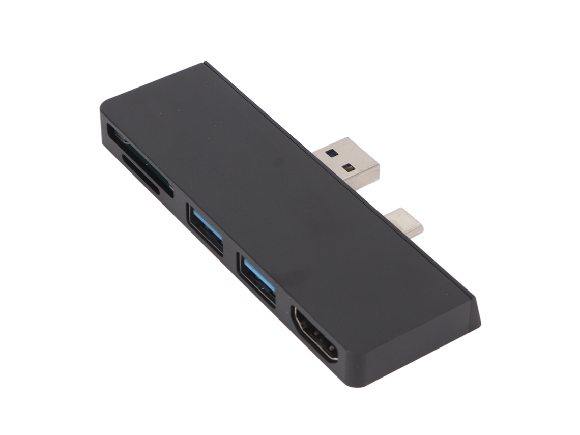 Hub Usb-c 5 En 2 Para Surface Pro 7 Con Resolución 4k Hd, 2 Puertos Usb 3.0 Y Lectores De Tarjetas.