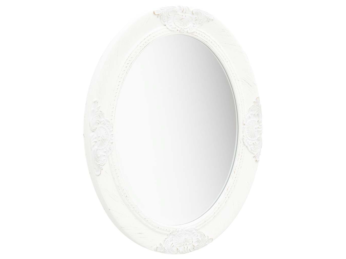 Espejo de pared estilo barroco 50x60 cm Blanco HARLANV1
