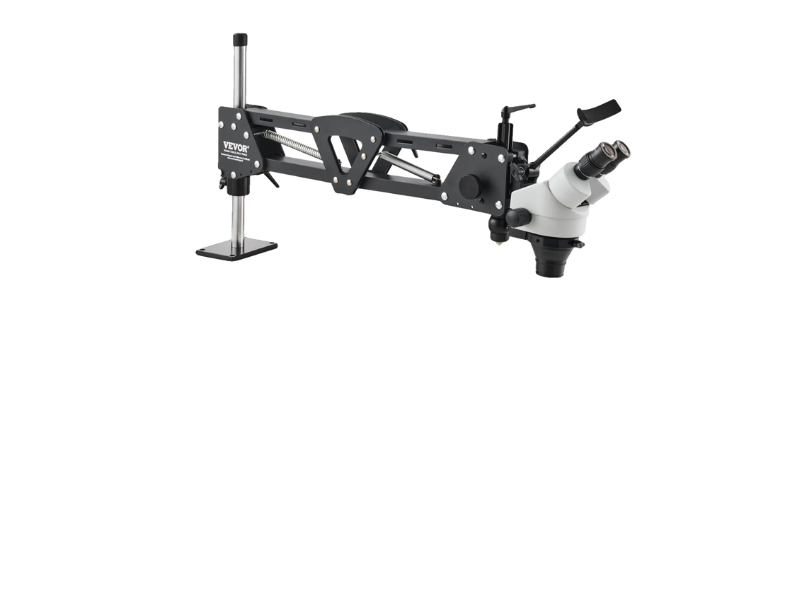 Microscopio, aumento de 7x a 45x, soporte ajustable con luz LED, OEM básico
