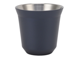 Taza de café de acero inoxidable 304 con aislamiento térmico para el hogar y el camping, azul oscuro, 80 ml
