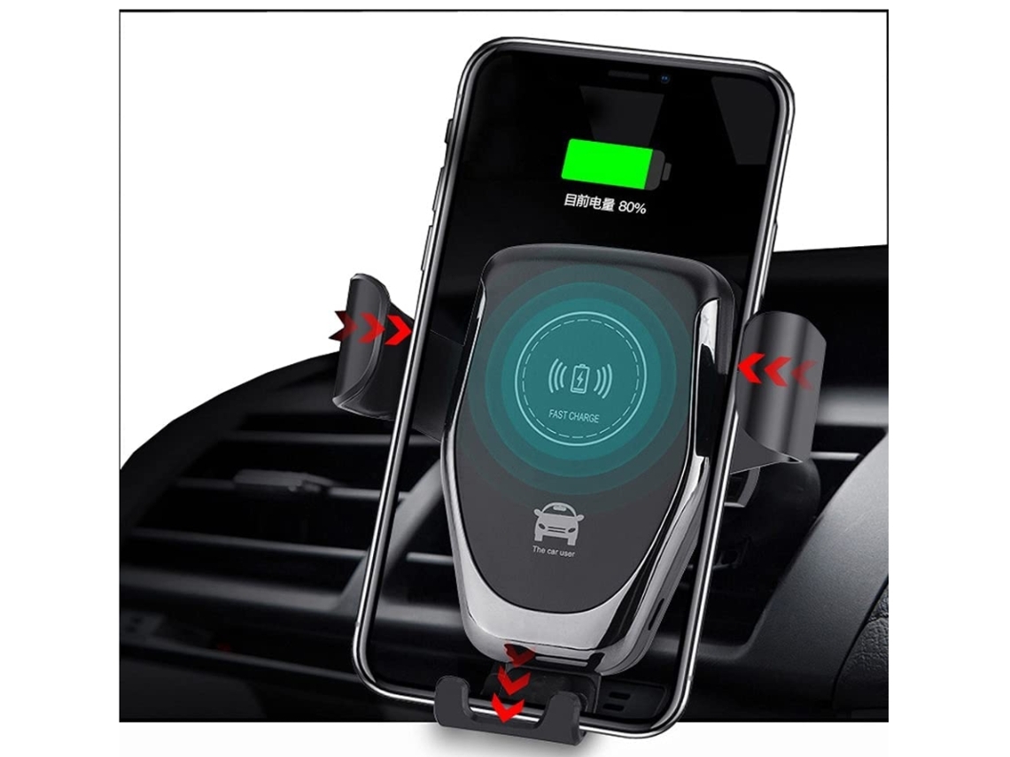 Cargador Carro Sem Qi para Samsung Galaxy S10+/S10/S9 YIZHOOD Negro