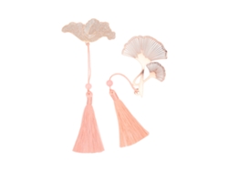 2pcs Marcapáginas De Oro Rosa Hueco Para Amantes De Los Libros Grabado Fino Acero Inoxidable Con Borla Elegante Para Oficina