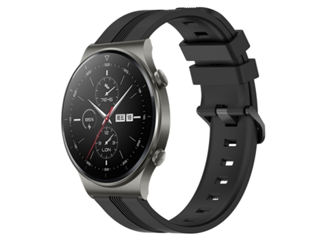 Correa de reloj inteligente para Huawei GT2 Pro Correa de reloj Slicone a rayas cóncavas de 22 mm (negro)