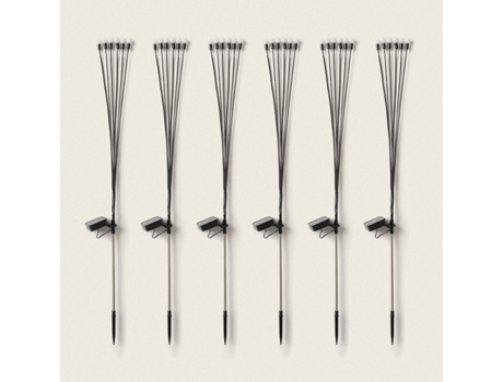 LEDKIA Pack de 6 Pinchos LED Solar Exterior LightningBug 2700K - 3200K