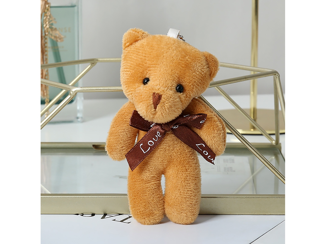 2026-muñeco De Oso De Peluche Cabeza Grande Con Corbata Para San Valentín Cumpleaños Boda (s Marrón Oscuro 11x6cm 4.3x2.4in)