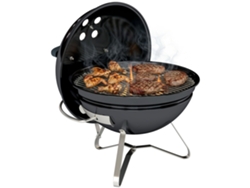 Parrilla portátil de carbón con tapa, asa y ventilación ajustable, 41x41x44cm, negra