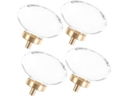 Juego De 4 Tiradores Decorativos De Cristal Para Cajones De Cómoda, Armario Y Ropero.