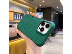 (verde, Iphone 13 Pro Max) Funda Magnética Para Iphone, Cobertura Total Con Silicona Líquida.