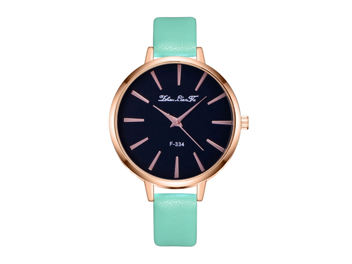 Reloj De Pulsera De Cuarzo Para Mujer, De Piel Sintética, Estilo Casual Y Moderno, Con Esfera Redonda (verde Menta).
