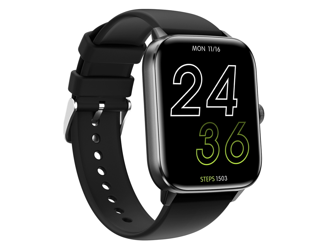 Smartwatch Reloj de glucosa en sangre con asistente de voz de aluminio (negro)