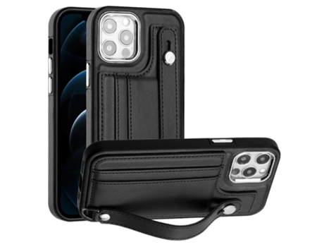 Funda Mobile Phone Cases Shockproof With Wrist para iPhone 12 Piel Marrón