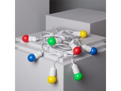 Guirnalda de Luces LEDKIA Waterproof Blanco 8 Bombillas Led E27 G45 3W de Colores Multicolor (550 cm)