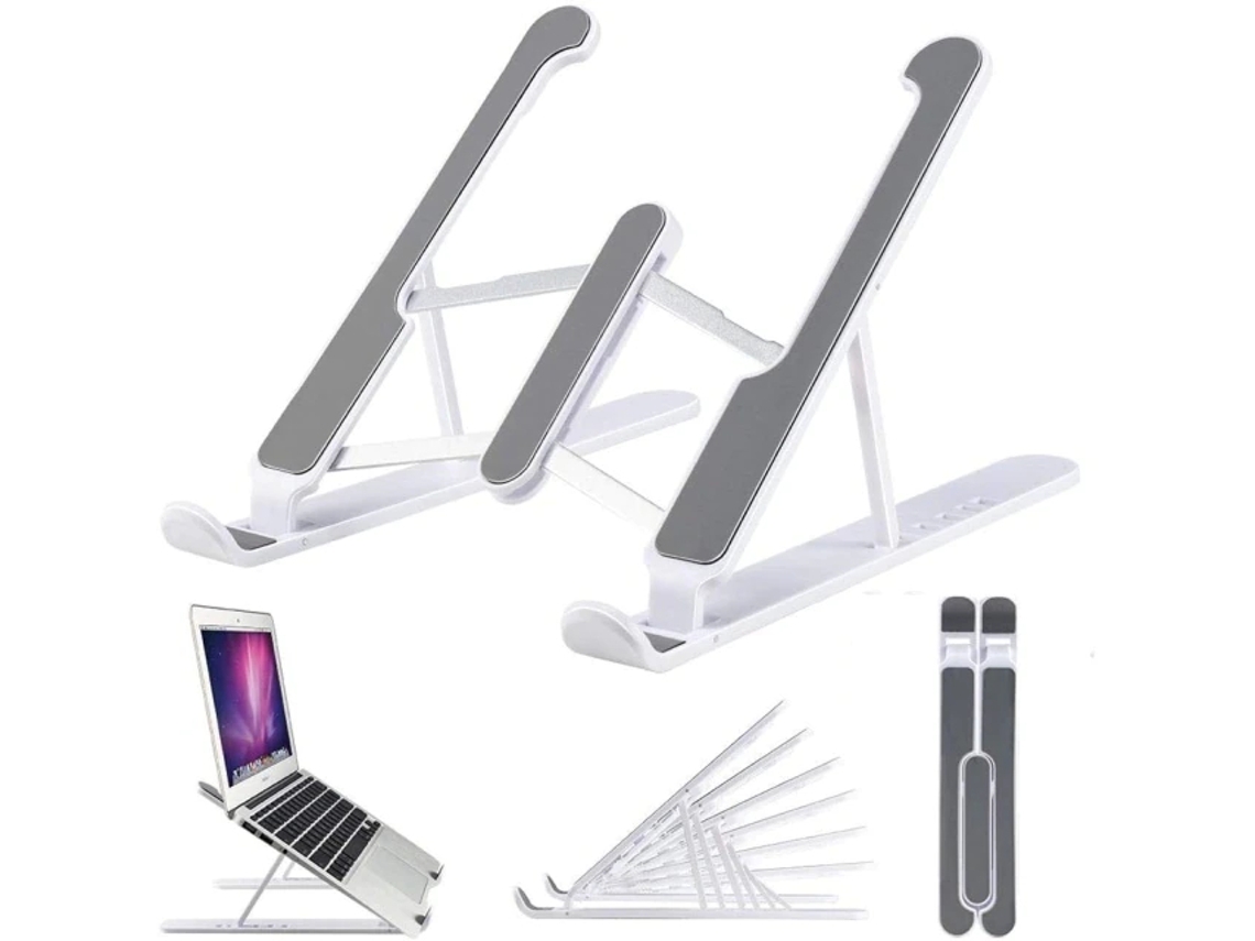 (blanco) Soporte Ajustable Para Portátil, Soporte De Escritorio, Elevador De Escritorio De Plástico Abs.