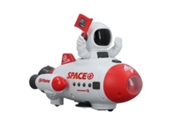 Rebe-brinquedo De Transbordador Espacial Astronauta Com Rotação De 360°, Luz E Efeitos Sonoros, Decolagem Elétrica, Vermelho