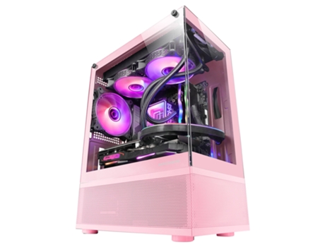 Caja PC Micro-ATX MARS GAMING MC-SE, Cristal Templado Sin Marco, Tecnología AirTech Mesh, Rosa