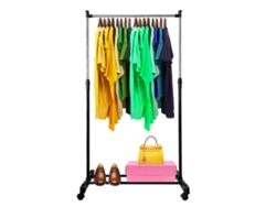Perchero Burro Basic metálico con ruedas NYANA Home 92x75x42 cm extensible a 155 cm