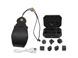 7pcs Dados Eletrônicos Recarregáveis Usb Iluminados Led Poliédricos Rpg Com Saco De Armazenamento