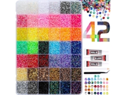 Kit de aplicación de pedrería, aplicador con pedrería y herramientas, ideal para decorar ropa y uñas con pedrería. CZHHMART (42 cuadrículas)