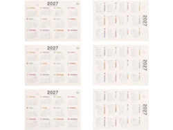 Calendario de pared anual reversible 2027 (paquete de 6): hoja de planificación vertical con pestaña.