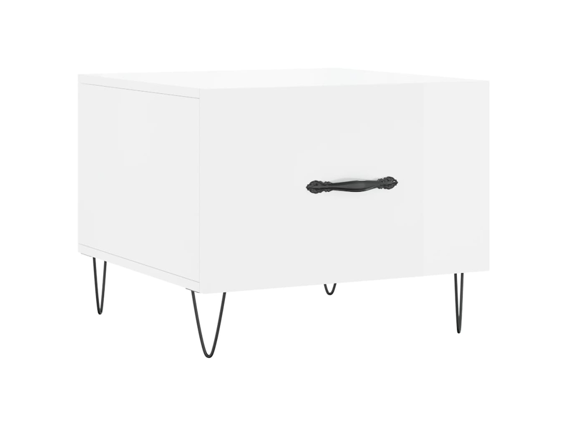 Maison Exclusive - Mesa De Centro Madera De Ingeniería Brillo Blanco 50x50x40 Cm