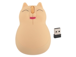 Mouse Sem Fio Em Forma De Gato Fofo 2.4 Ghz Usb 1600 Dpi Óptico Ergonômico Para Pc Win 7 8 10 Os X Amarelo