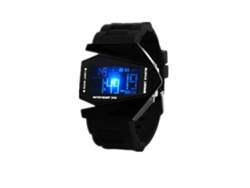 Reloj De Avión Digital Led Multifuncional Unisex Negro