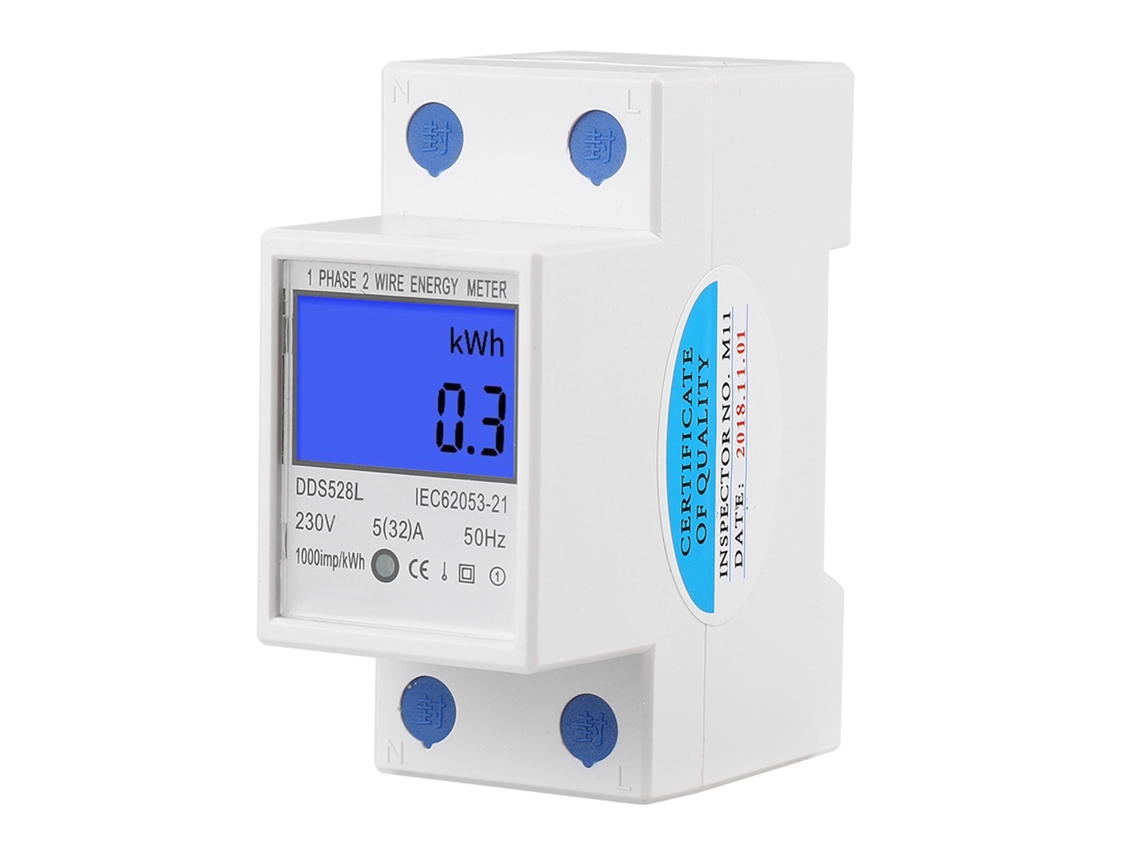 2026dz-medidor De Energía Monofásico 5-32a 50hz Lcd Backlight Din Rail Watt Kwh Digital
