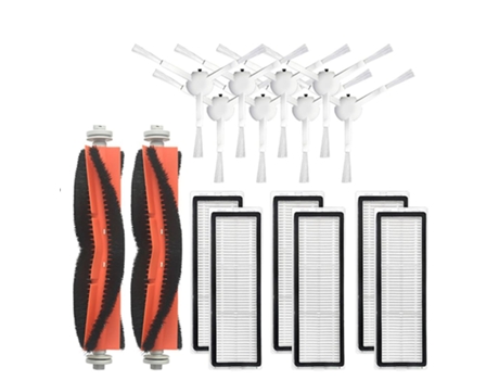 Para mijia roller brush 2 escovas principais + 6 escovas laterais + 6 filtros