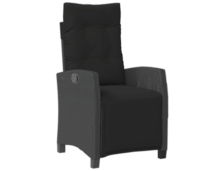 Conjunto 5 de muebles jardín VIDAXL con cojines ratán sintético negro