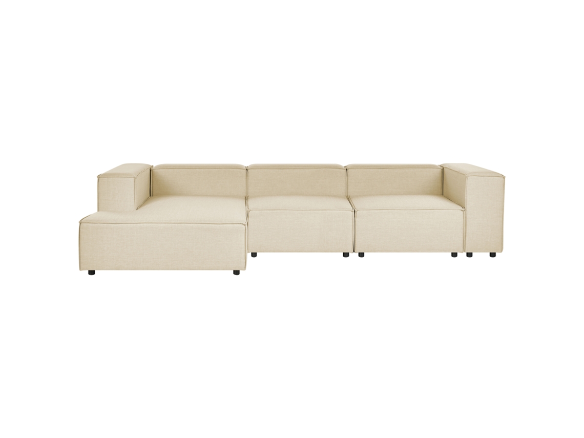 Sofá esquinero BELIANI Aprica de Lino Beige 326x180x68