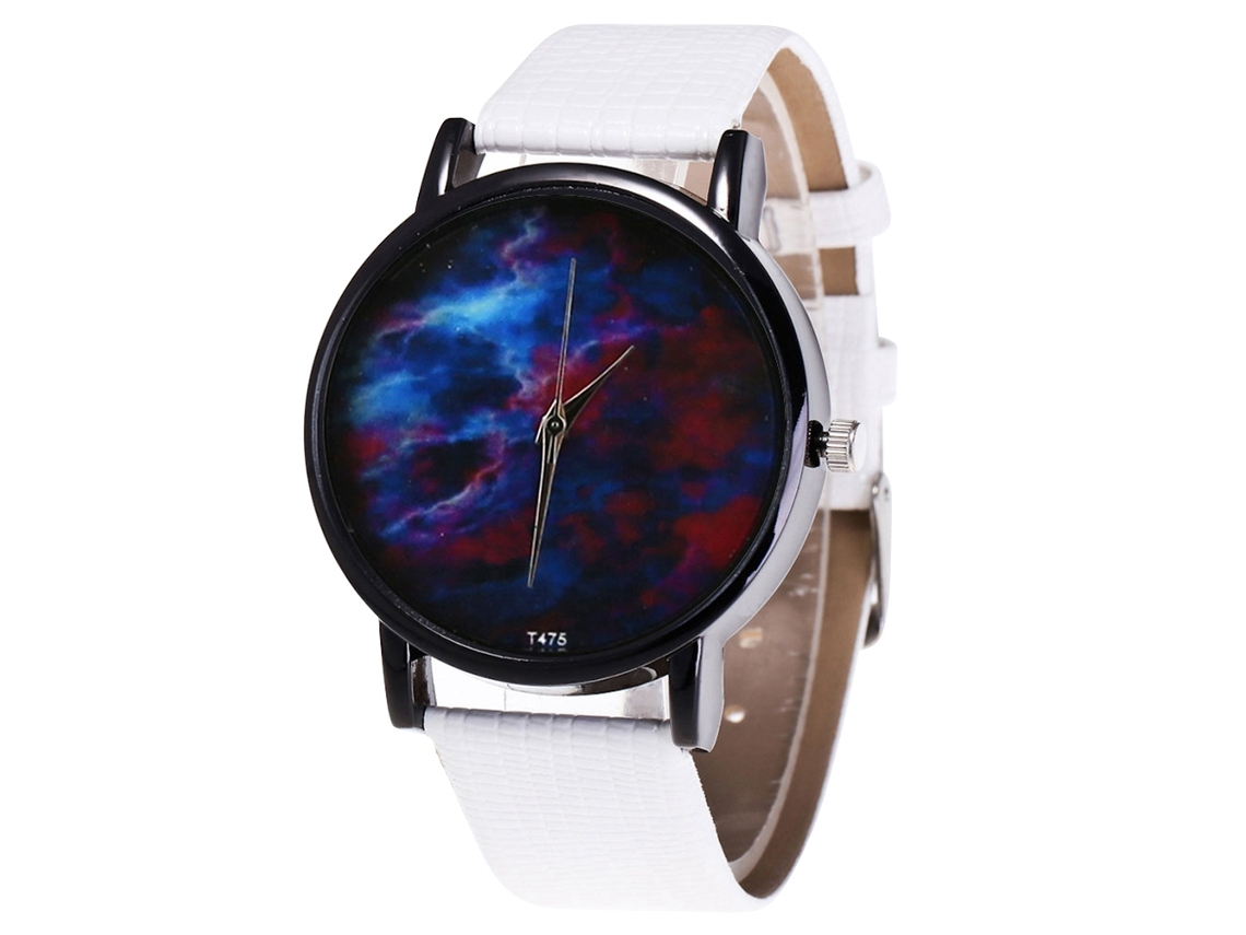 Reloj Analógico De Cuarzo Unisex Con Correa De Cuero Pu Zhoulianfa (blanco)