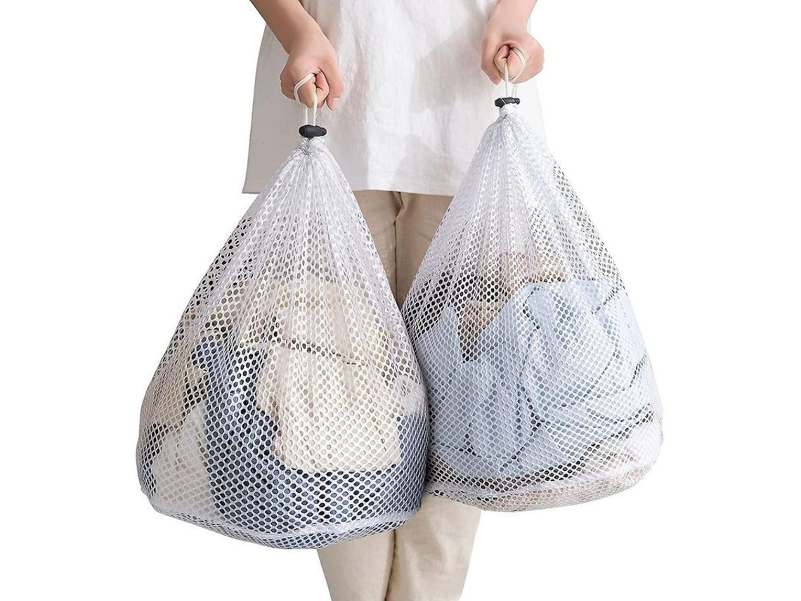 2026-bolsa De Lavandería Malla 79x61cm, Grande Con Cordón, Lavable A Máquina Para Viajes, Dormitorios Universitarios Y Apartamentos Kxk