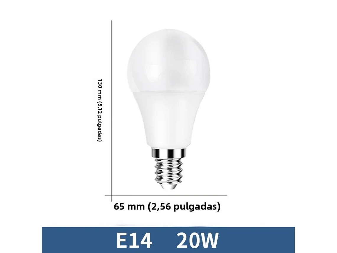 bombillas LED de alta eficiencia y económicas (base de rosca E14, 20 W, con regulación de tres colores)