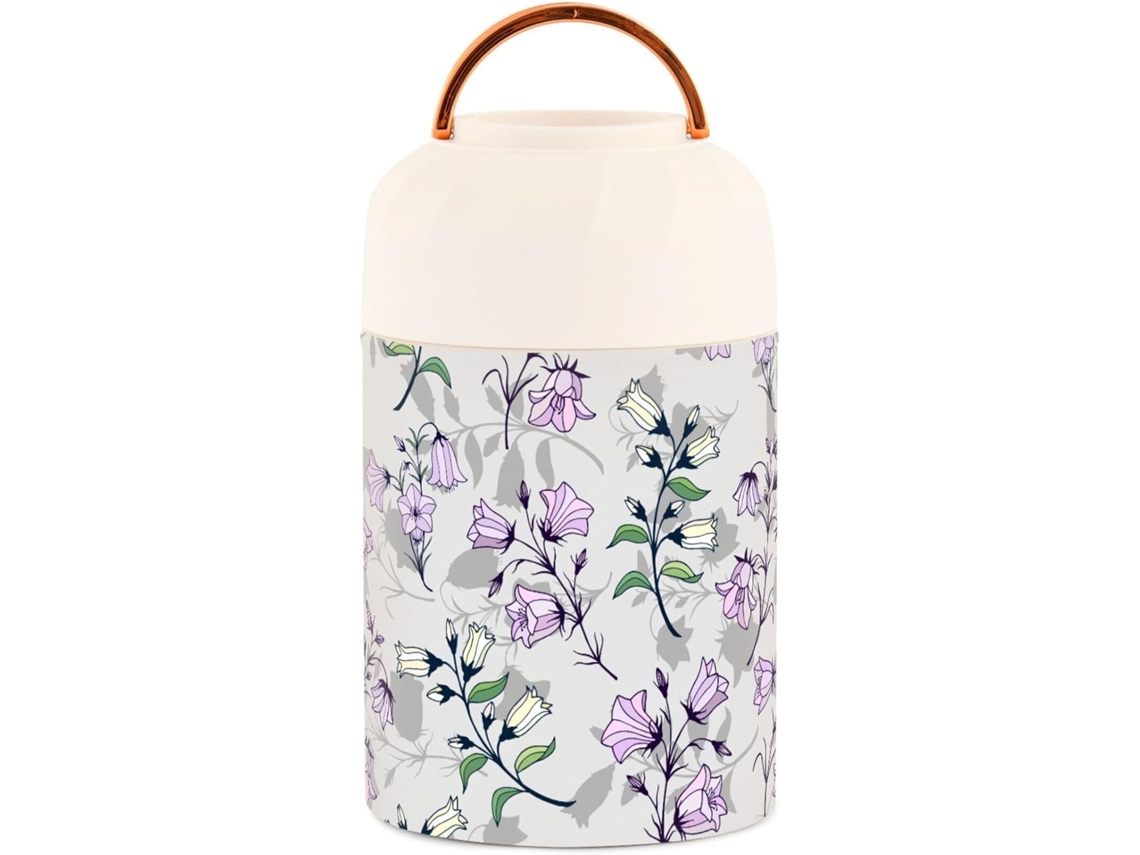 Termo Térmico Morado Y Amarillo Con Cuchara, 500 Ml, Acero Inoxidable, Para Alimentos Calientes Grado Ali...