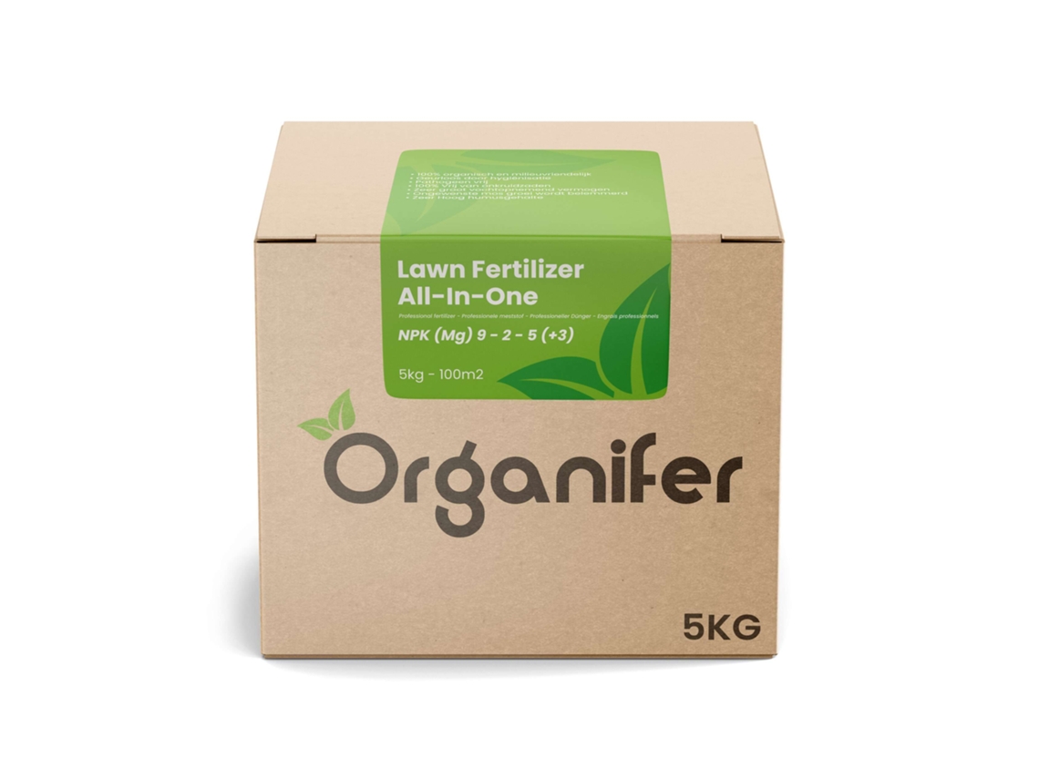 Fertilizante para Césped Todo-en-Uno (5 kg - para 100 m2) - Organifer