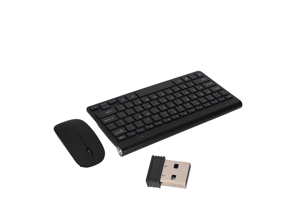 Combo De Teclado Y Ratón Inalámbricos De 2,4 Ghz, 78 Teclas Con Botones De Silencio Y Base Extendida, Impresión Serigráfica Uv.