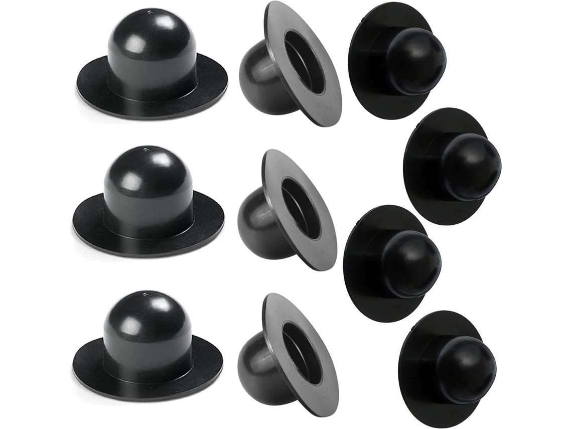 HYMNORA 10 Piezas de Tapones de Goma Negros - 1 Paquete