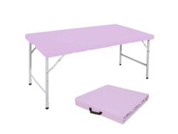 Mesa plegable portátil y duradera con altura ajustable y capacidad de carga de 135 kg (morado)