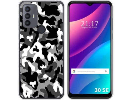 Carcasa para TCL 30 SE TUMUNDOSMARTPHONE Dibujos Snow Camuflaje Multicolor