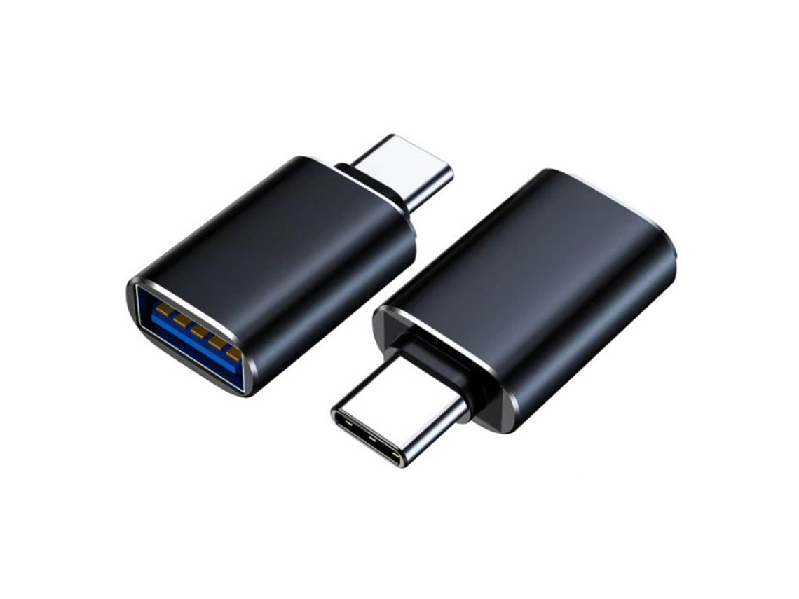 2 Adaptadores Otg Usb 3.0 Preto, Conversor Para Mouse Teclado, Transferência 5gbps, Carregamento Rápido