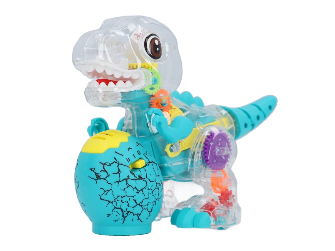 Brinquedo Dinossauro Elétrico Musical Com Engrenagens Transparentes E Luzes Para Crianças