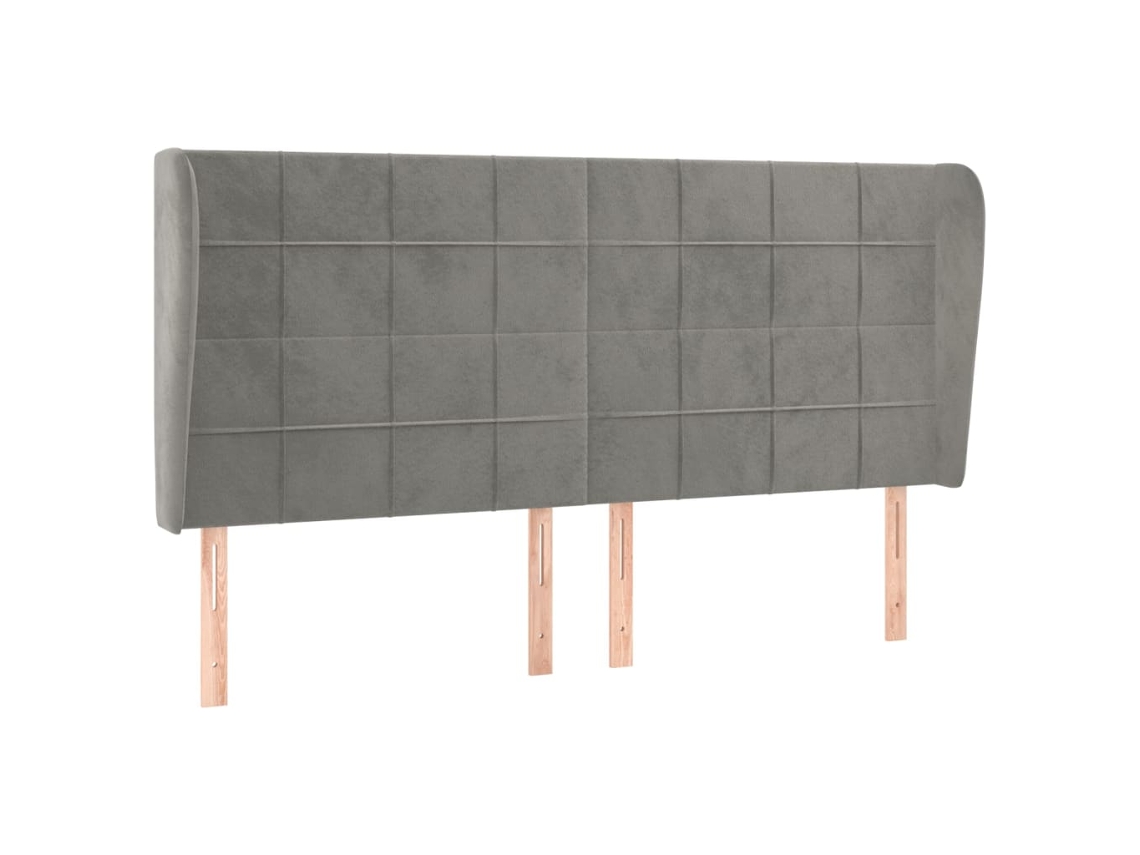 Maison Exclusive - Cabecero Con Orejas De Terciopelo Gris Claro 183x23x118/128 Cm
