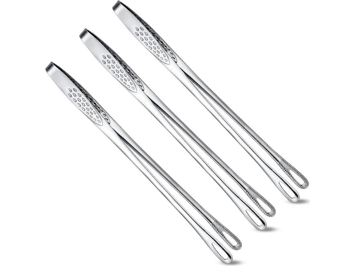 Pinzas para barbacoa de acero inoxidable 2026, juego de 3 piezas, utensilio de cocina para servir alimentos.