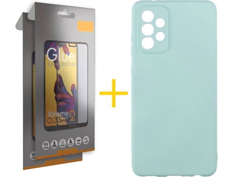 Kit Funda + 2 Protectores de Pantalla Samsung Galaxy A72 4G SKYHE Full (Verde Agua)