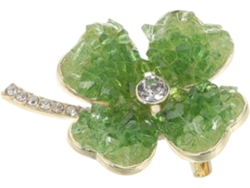 Broche De Trevo Verde Em Cristal E Cobre, Leve E Que Não Se Espalha, Ideal Para Vestidos E Cardigans.