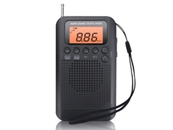 2026-radio Portátil Mini Con Altavoz Reloj Despertador Y Temporizador Negro