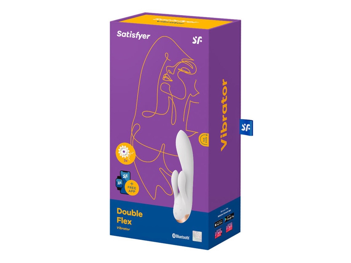 Estimulador SATISFYER Double Flex Vibrador Blanco Con App 1 Unidad