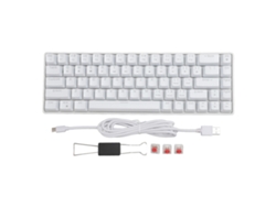 Teclado Mecánico Para Juegos Con 68 Teclas Con Cable, Interruptores Rojos, Retroiluminación Azul Hielo Y 20 Modos De Iluminación.
